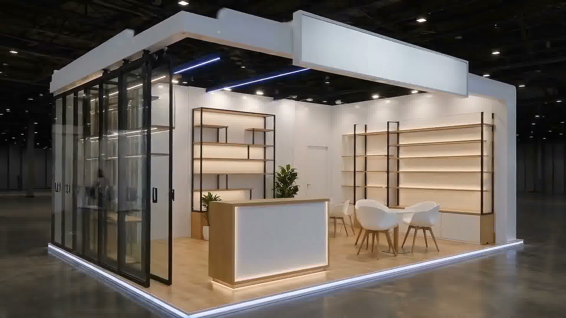 Detalhe de projeto de stand em montagem